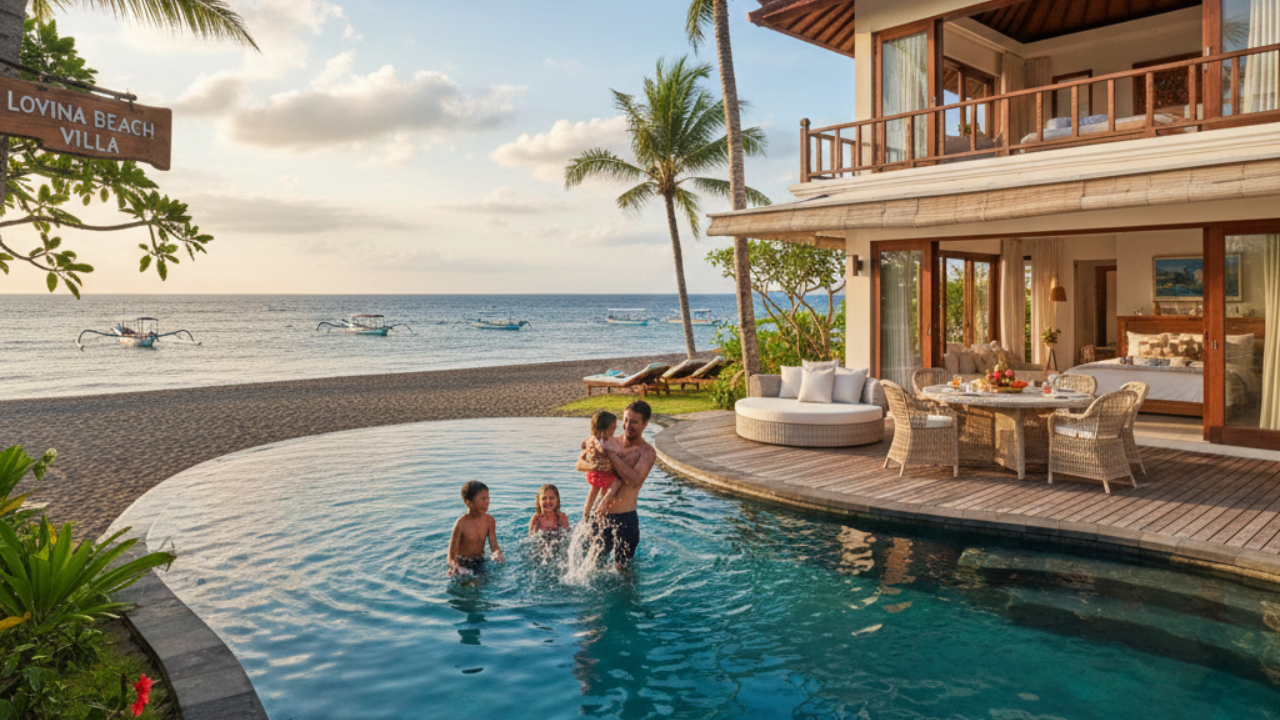 Lovina Beachfront Villa for Family Holidays